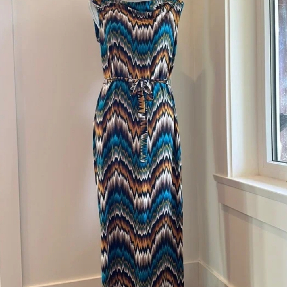 Multicolor Chevron Maxi Dress Size 14